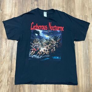 Lecherous Nocturne Size XL Band Black Tee Graphic T-Shirt on Gildan Tag - GUC